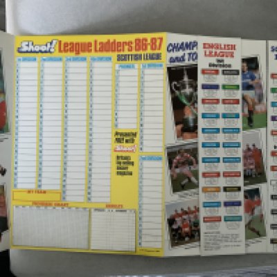 Shoot Football Magazine League Ladders Collection: League ladders for 84/85 86/87 and 87/88 which are all complete plus a Goal magazine wall chart.