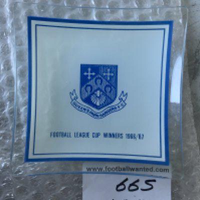 QPR 1967 League Cup Winners Soap Dish. QPR badge on glass dish with League Cup Winners 1966/67 underneath. Excellent condition and typical of that period.