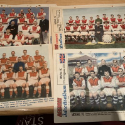 Rare Arsenal Football Team Group Pictures: Large colour team groups taken from Swedish magazine Rekords. Includes 1936 1948 1954 1957 1964 and 1966. Excellent. (7)