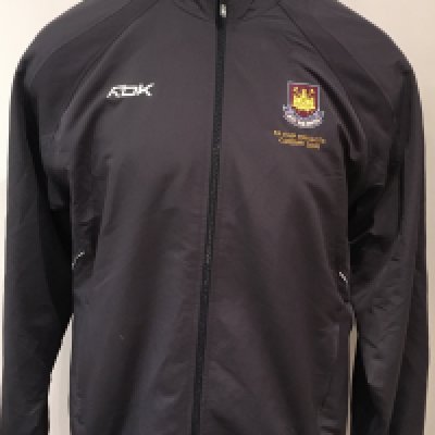West Ham 2006 FA Cup Final Football Tracksuit: Grey Reebok tracksuit in size XL worn by West Ham coach Roger Cross. Top and bottoms have the old West Ham crest and top has the words FA Cup Finalists Cardiff 2006. Excellent condition and never commercially available.