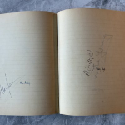 1960s Autograph Book: Lined exercise book with 170 autographs to include Perryman Revie Ball Osgood and Mullery.
