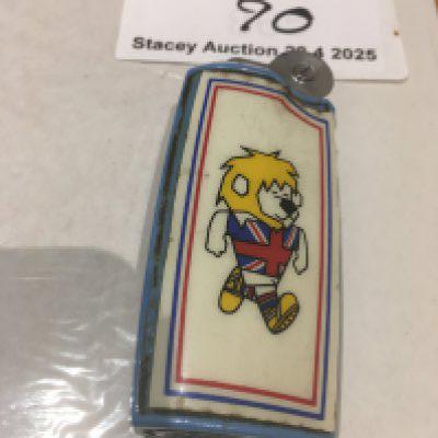 1966 World Cup Willie Football Lighter: Light blue plastic lighter with WC Willie one side and World Cup 1966 the other. Rare item which is untested.