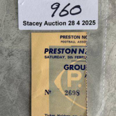 71/72 Preston v Manchester United Football FA Cup Ticket: Dated 5 2 1972 in excellent condition.