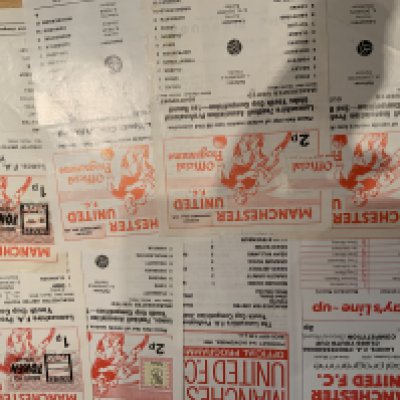 Manchester United Lancs Youth Cup Football Programmes: All homes from 72/73 to 80/81 with one having token missing. (8)