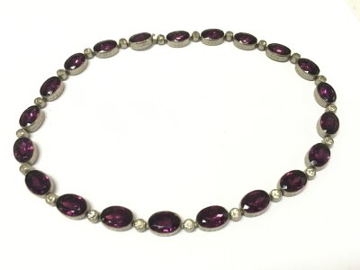 A silver necklace