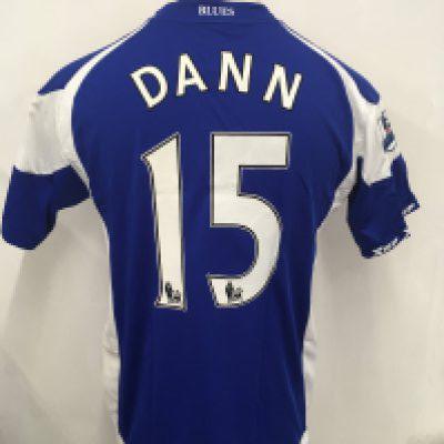 Birmingham City 2010 - 2011 Match Worn Football Shirt: Home short sleeve shirt with Premier League badging to arms. Dann number 15 to rear. Worn v Tottenham on 4 12 2010.