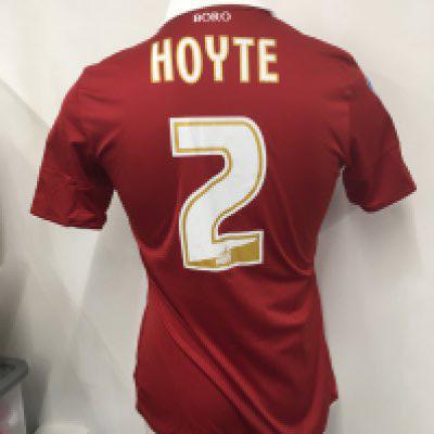 Middlesbrough 2010 - 2011 Match Worn Football Shirt: Home short sleeve shirt with N Power League badging to arms. Hoyte number 2 to rear. Worn v Portsmouth on 12 March 2011.