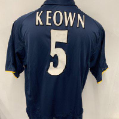 Arsenal 2001 - 2002 Match Worn Football Shirt: Short sleeve blue 3rd kit with Champions League badging to sleeve. Keown number 5 to rear. Dreamcast sponsor. Signed COA stating I wore this shirt v Real Mallorca on September 11th 2001 a historic day in history.