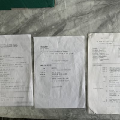 Manchester United Football Tour Travel Arrangements: Tour parties printed paper sheets for Director N Burrows to 1989 Thailand, 1991 Athletico Madrid and a pre season tour to Sweden and Norway. (3)