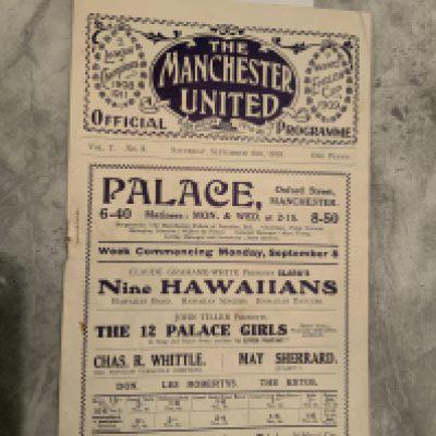 1919 - 1920 Manchester United v Derby County Football Programme: Very rare season and in excellent condition. 8 pager with no writing.