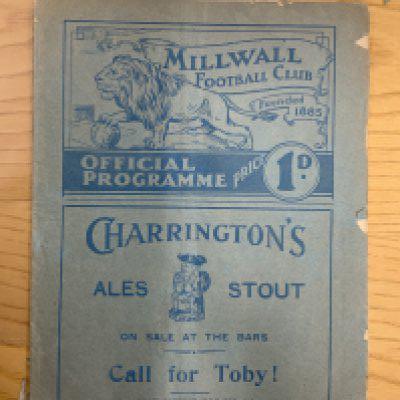 37/38 Millwall v Torquay United Football Programme: Fair condition league match with no writing. Championship season for Millwall. Few nicks to edge.