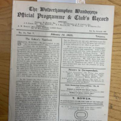 1924 - 1925 Wolves v Portsmouth Football Programme: Ex bound 100 years old excellent condition first team division 2 match with no writing. Now an 8 pager due to covers being removed. Highest away win this season in the league.
