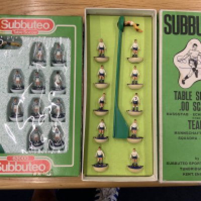 Tottenham Boxed Football Figures: Sportstars by Kenner which are a maker and had a named player and matching card in a blister pack plus 10 loose figures. Includes Stewart x 3, Gascoigne, Waddle, Lineker x 4. C/W 3 Subbuteo teams and some other loose figures.