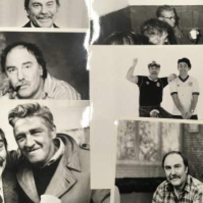 Jimmy Greaves Football Press Photos: All taken of the Tottenham and England legend after he had retired. Press stamps and some annotations to rear. (20)