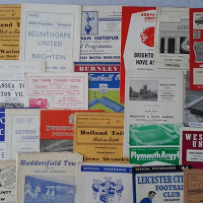 59/60 Football Programmes: Includes Bath City v Brighton FA Cup, Barrow v Workington, Notts County v Barrow. Majority lower leagues and often in good condition. Instructions to sell. (63)
