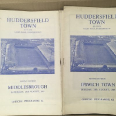 Huddersfield Town Home Football Programmes: From 1963 to 1977 and have team changes and scores etc. (300)
