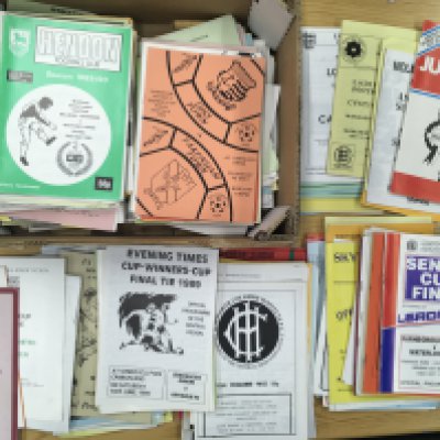 Non League Cup Final Football Programmes: Includes County Cup, Sunday Finals and some unusual programmes. 70s onwards in very good condition. (est 250)