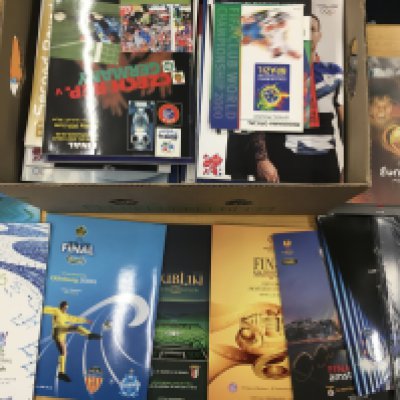 European + World Final Football Programmes: Includes Champions League, Europa League, Euros, World Cup, World Club Cup etc. Excellent condition with duplication. (95)