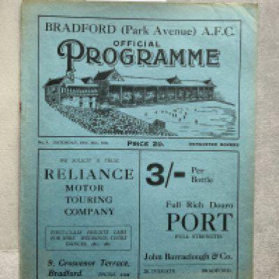 26/27 Bradford Park Avenue v Doncaster Rovers Football Programme: Very good condition Christmas Day league match with no team changes.