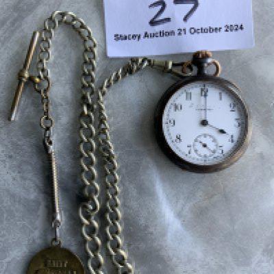 1921 Leeds United Football Managers Pocket Watch: Presented to Arthur Fairclough Leeds United manager 1920 - 1927 by Leeds United. Whilst the back is a bit tarnished you can read the words Leeds United Football Club Arthur Fairclough 1921. A lot of money has been spent on this and is now fully working. Leeds United were reformed in 1920 after Leeds City disbanded.