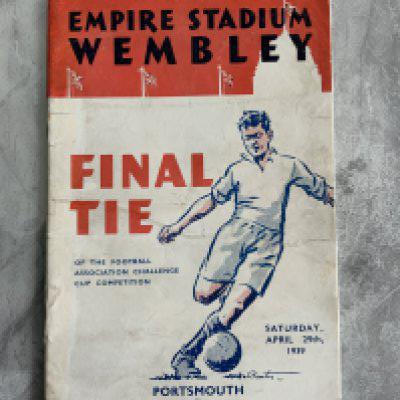 1939 FA Cup Final Football Programme: Portsmouth v Wolves now in excellent condition after professional repair. Bottom left corner paper replaced. No team changes.