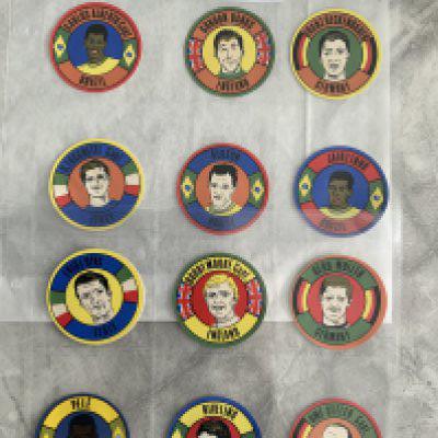 BABS World Cup Footballers Complete Football Card Set: Rare maker with some very hard to obtain cards of Moore Pele Beckenbauer and Muller. Excellent. (12)