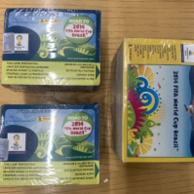 Panini 2014 World Cup Boxed Football Card Sealed Boxes: Sealed boxes to include 2 boxes of 50 packs and a packet of 100. Excellent. (3)