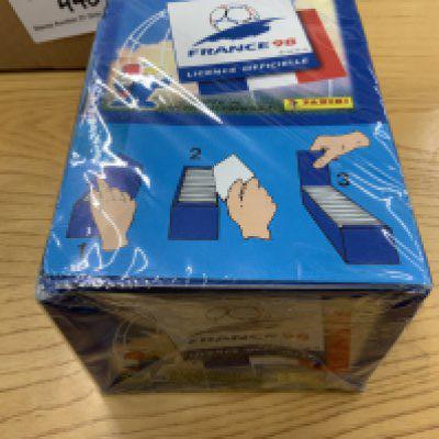 Panini France 1998 World Cup Sticker Sealed Box: Complete sealed box of 100 packs in excellent condition.