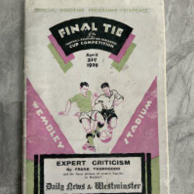 1928 FA Cup Final Football Programme: Blackburn v Huddersfield now in very good condition after professional repair to spine. No team changes.