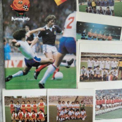 CO-OP Espana 82 Complete Set Of Football Cards + More: Empty album, complete set of all 305 cards plus an uncut set of 48 cards and a poster.