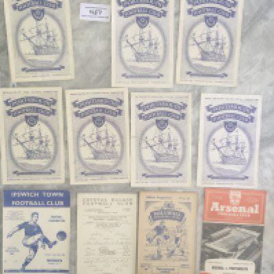55/56 Portsmouth Reserve Football Programmes: 7 homes and 4 aways in good condition. (11)