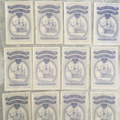 54/55 Portsmouth Complete Home Football Programmes: Good condition private collection of all homes in the league including Chelsea Tottenham and Manchester United. (21)