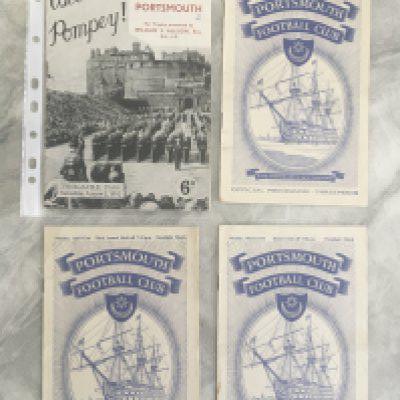 52/53 Portsmouth Friendly Football Programmes: Good condition private collection to include Edinburgh Select away with score to cover plus homes v Dundee Third Lanark and Southampton. (4)