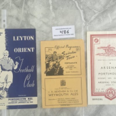 1940s Portsmouth Reserve Away Football Programmes: 48/49 Arsenal, 49/50 Swindon and Leyton Orient. Very good. (3)