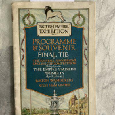 1923 FA Cup Final Football Programme: Bolton v West Ham in excellent condition with no team changes. One of the best we have ever seen with no restoration.