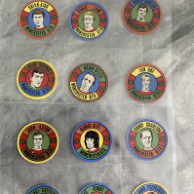 BABS Rare Manchester United Football Cards: Our experts say that some of these cards have not been seen before. There are 12 and include Fitzpatrick Ure Stepney Dunne Law Crerand and Sadler. Excellent and very rare. (12)