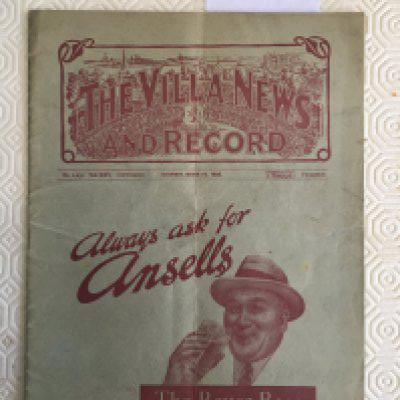 1935 Burnley v Sheffield Wednesday FA Cup Semi Final Football Programme: Good condition played at Aston Villa. No team changes. Fold.