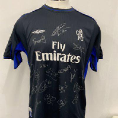 Chelsea 2002 - 2004 Signed Football Shirt: Size XL away + 3rd shirt signed to front by the squad including Lampard.