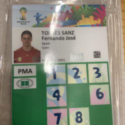 2014 Spain World Cup Finals Torres Of Chelsea Players Lanyard: Original genuine photo identification for Fernando Torres. Neck has FIFA World Cup Brazil printed. Rare item worn by Spain International Fernando Torres at the World Cup.