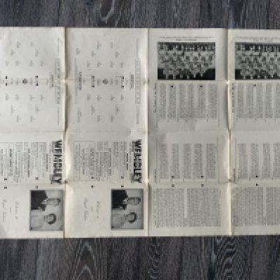 Rare 1950 FA Cup Final Uncut Football Programme: Printed on one sheet and consisting of two pages of each one of the pages in the programme excluding covers. Never seen like this before. Punch holes.