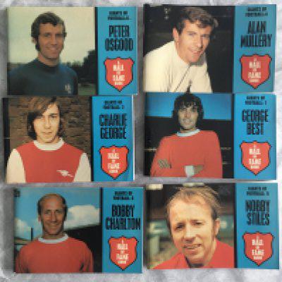 Giants Of Football Complete Set Of Football Albums: Hard to find all 6 from the series by Wolfe Publishing. Each 66 page book has the player pictured to front and the whole soft cover book dedicated to them. Players covered are Best Stiles Osgood George Bobby Charlton and Mullery. Excellent set from the Hall Of Fame series. (6)