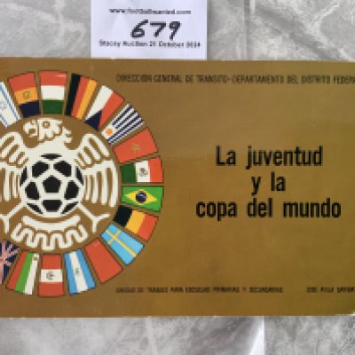 1970 World Cup Rare Football Brochure: Stunning gold in depth brochure with participating teams flags to cover.