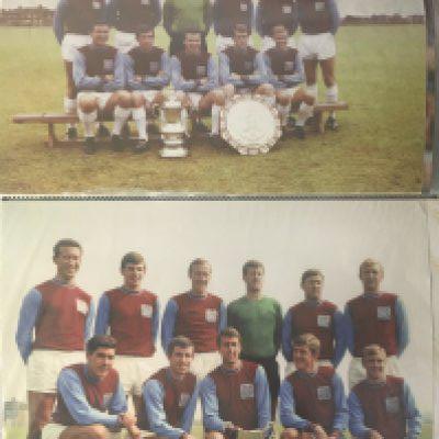 West Ham Large Football Photos: 16 x 12 inch photos in folder to include team groups Bobby Moore including shaking hands v Celtic on his testimonial, Clyde Best, Devonshire and more with a few signed. (34)
