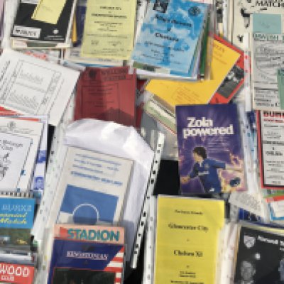 Chelsea Away Friendly Football Programmes: Approximately 300 aways from the 80s onwards with the occasional ticket. Includes friendlies mainly at smaller clubs plus some aways etc. worth a look as a few hard to obtain. No general league and cup. (300+)