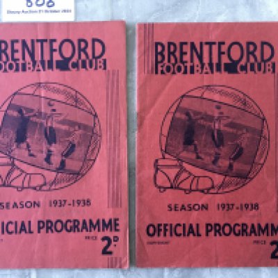 Brentford 37/38:Home Football Programmes: Blackpool and Bolton both very good with score and scorers noted to team page inside on Bolton programme. (2)