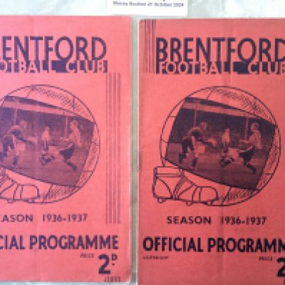 Brentford 36/37 Home Football Programmes: Grimsby and Middlesbrough both very good with no team changes. (2)