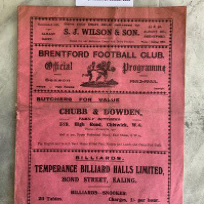 32/33 Brentford v Cardiff City Football Programme: Large pink style in good condition with no team changes. Light fold.