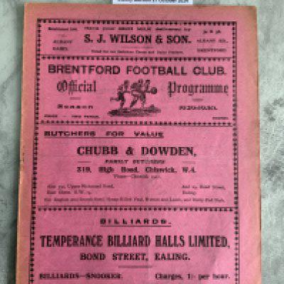 29/30 Brentford v Northampton Football Programme: Large pink style in excellent condition with no team changes.