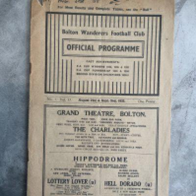 35/36 Bolton v Brentford + Sheffield Wednesday Football Programme: Date written to cover and tiny piece missing at top corner. One programme covering two matches. (1)