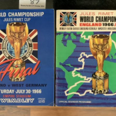1966 World Cup Final Football Programme: Original England v West Germany in very good condition and matching tournament programme. Writing inside both. (2)